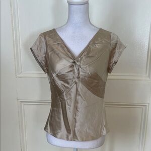Talbots Elegant Beige Silk Blouse